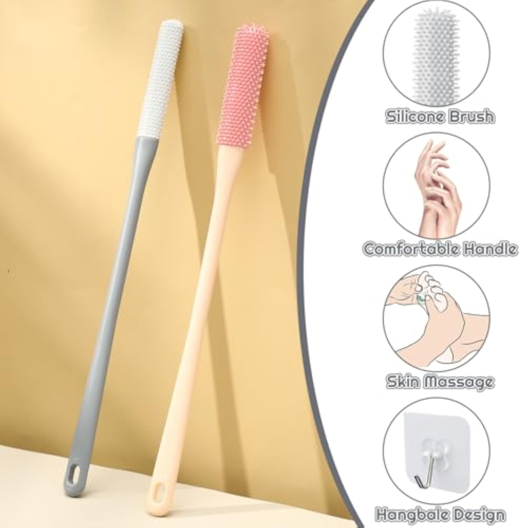 2 Pack Toe Cleaning Brush Shower Foot Scrubber